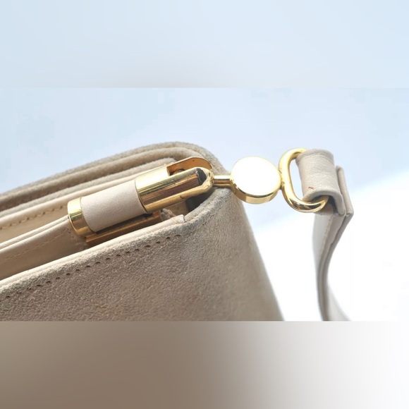 SOLD Authentic GUCCI Shoulder Cross Body Bag Purse Suede Leather Beige - Picture 7 of 12